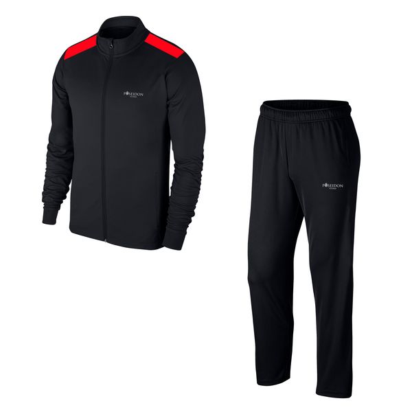 

men's black casual and fitness tracksuit s-3xl - red shoulders - m8 1004, Gray