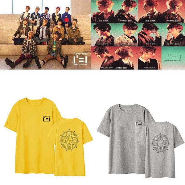 

kpop wanna one gray 2020 new cotton short sleeve t shirt women/men korean hip hop t-shirt summer loose casual tshirt female tees1, White