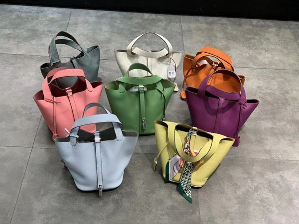 

vegetable basket layer leather hand-held women's fashion versatile bag