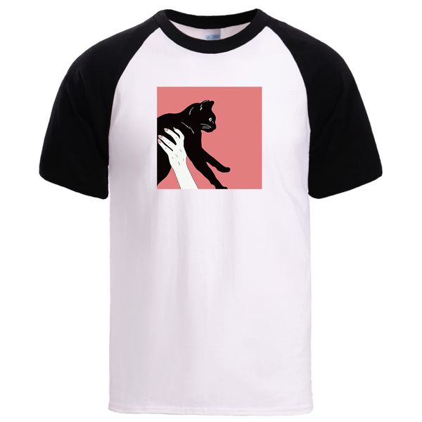 

funny black cat man loose fit sportswear short sleeve male casual loose raglan pullovers sport hooded sweatshirt hoodie men t shirt