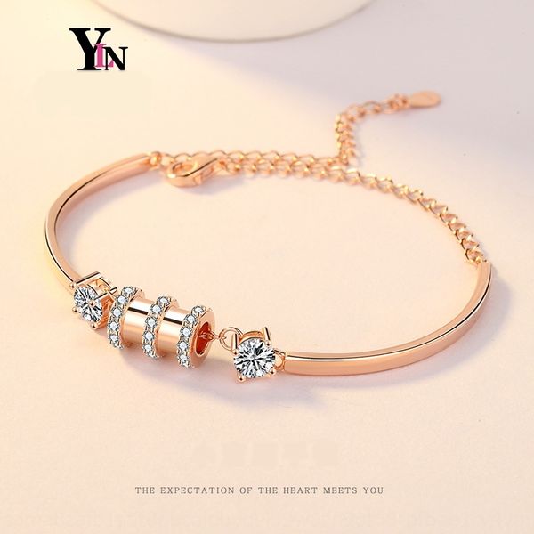 

s925 sterling silver small waist creative simple japanese and korean national student bracelet minority design ins net red bracelet rqax9 rq, Golden;silver
