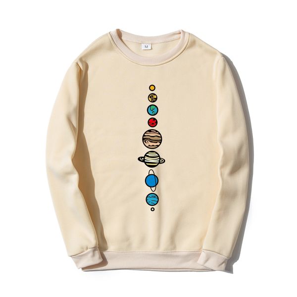 

planets men hoodie sweatshirts autumn winter warm fleece creative design funny fashion kg-598, Black