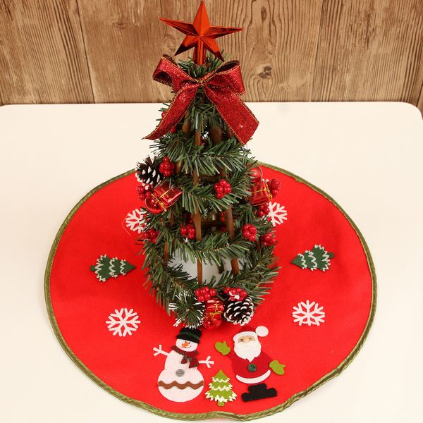 

1pcs 46cm red non-woven christmas tree skirt carpet xmas ornaments supplies home new year decor festival party decoration 62771
