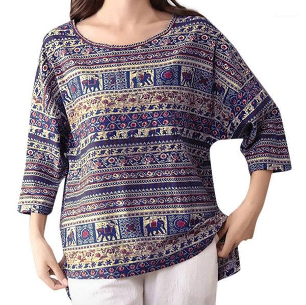 

fashion brand blouse women vintage women summer half long sleeve cropped sleeve regular round neck blouse 20191, White