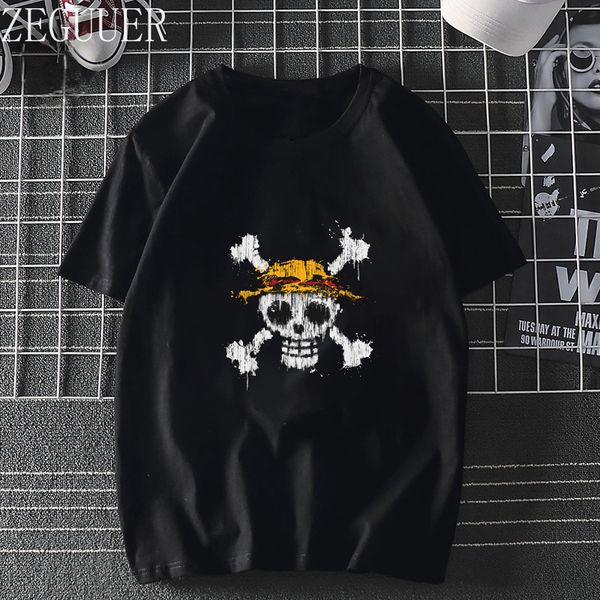 

men's one piece luffy harajuku funny cotton summer cotton casual anime boyfriend gift hoodie designers t shirts sweatshirt