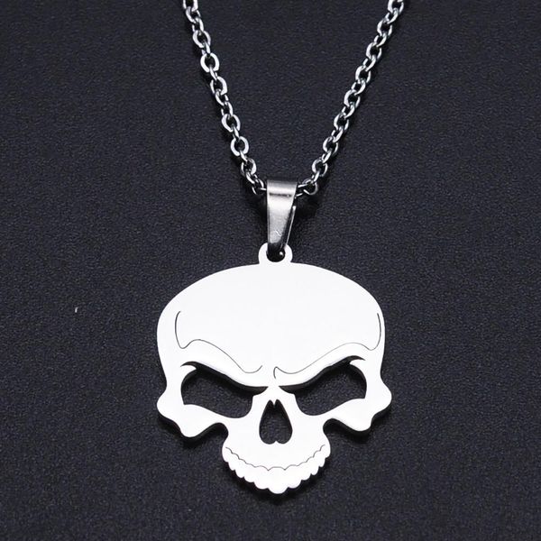 

череп из нержавеющей стали очаровательное ожерелье для женщин dropshipping изящные стальные ожерелья оптом мода ювелирные изделия ожерелья w, Bronze;silver