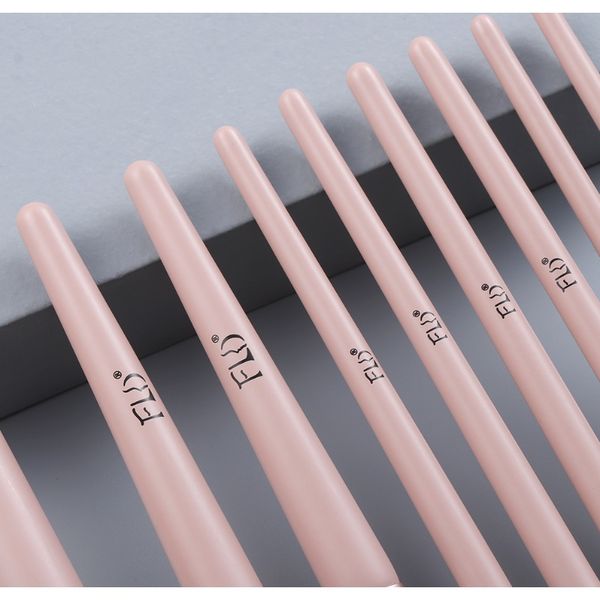 

fld 12pcs wood handle pink makeup brushes set bag foundation eyebrow comb eyelash spoolies sponge eyeshadow brush cosmetic tool f wmtbub