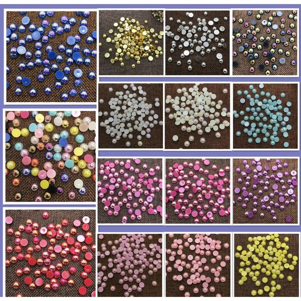 

new 2mm 4mm 6mm 8mm 10mm size half round bead flat back beads pearl scrapbooking embellishment f sqcpjz, Crystal