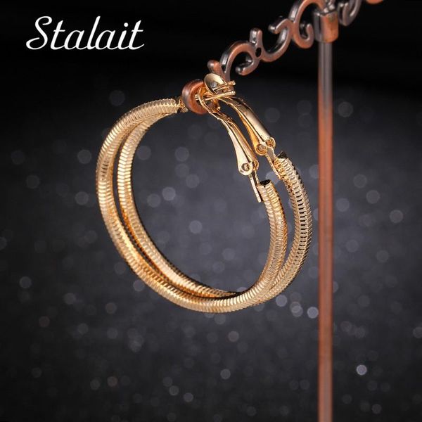 

diameter 3/4/5/6cm exquisite spring carved circle hoop earrings trendy gold color hoop earrings for women party jewelry, Golden;silver