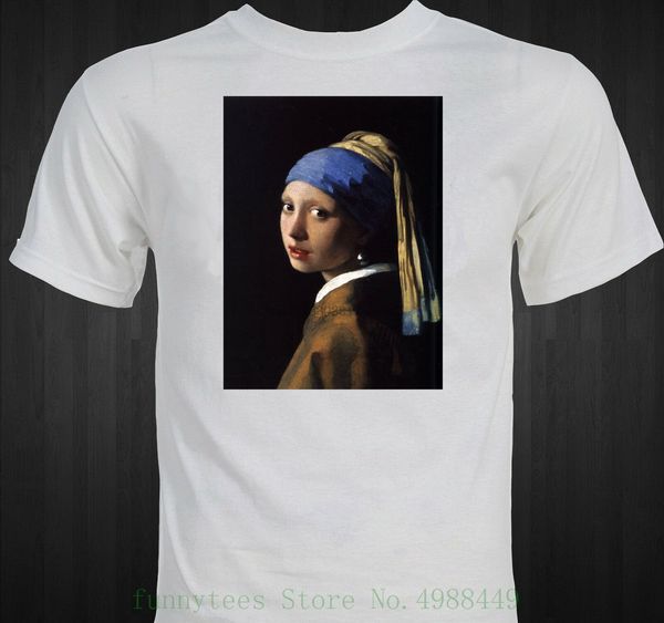 

vermeer girl with the pearl earring famous painting art masterpiece t shirt funny brand tshirt homme tees sport hooded sweatshirt hoodie