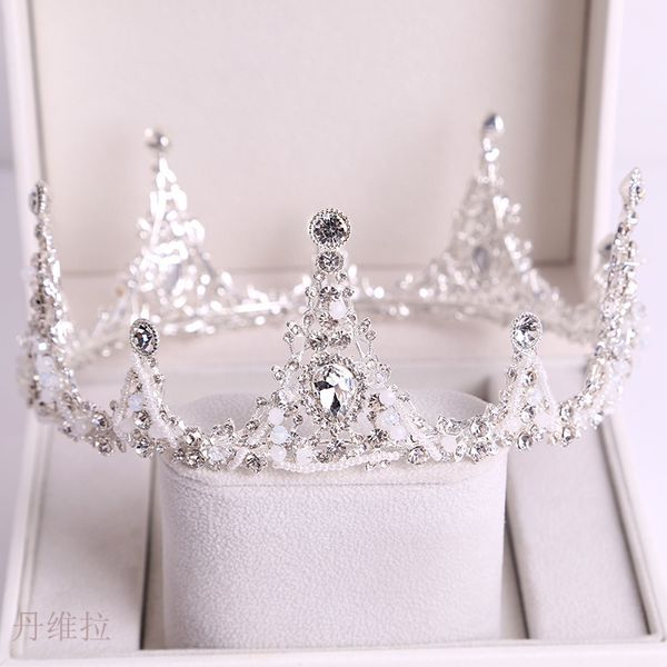 

барокко круглый головной убор роскошная атмосфера невесты фотостудия корона волос украшение свадебное платье аксессуары, Silver