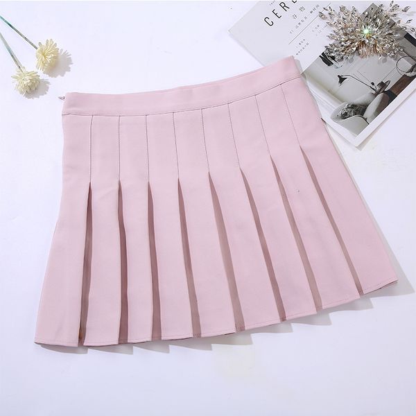 

2021 new high waist plaid autumn slim a line student pleated skirts women cute sweet girls dance mini skirt 7ele, Black