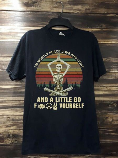 

i'm mostly peace love and light black t shirt, halloween gift for menwomen. popular tagless tee shirt sport hooded sweatshirt hoodie