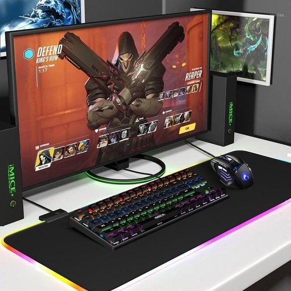 

keyboards gaming mechanical keyboard usb wired 87 keys with rgb backlight blue switch for notebook pc computer gamer1