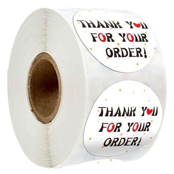 

gift wrap thank you for your order scrapbooking sticker 500pcs/roll 1 inch business packing sealing label round scrapbook