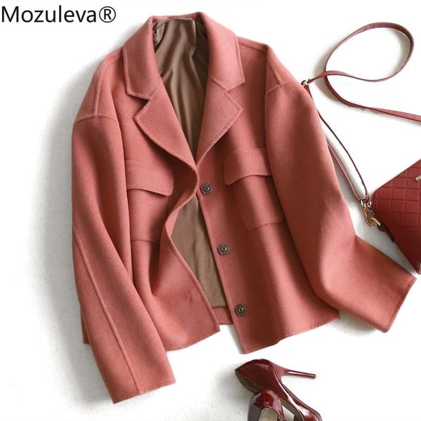 

double-faced woolen coat new style for autumn and winter double sided fleece coat women's wool jacket 201111, Black