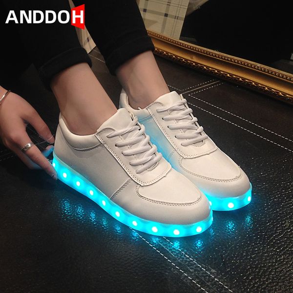 

size 30-41 led casual boys girls light kids shoes children sneakers with luminous sole, Black