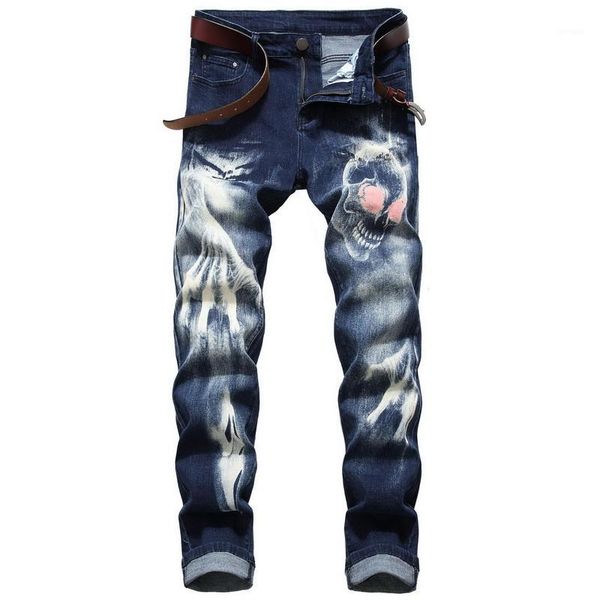 

denim designer jeans for men size 28-38 40 42 2020 autumn winter hip hop punk streetwear1, Blue