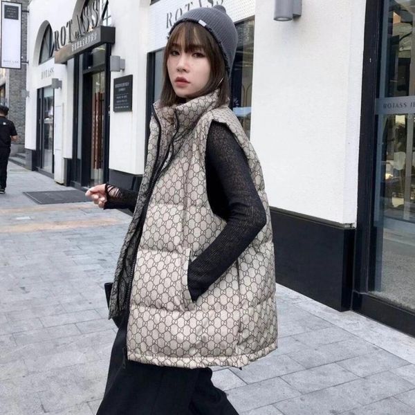 

2020 новый дизайнер зимнего пальто в том же стиле европейского хлопка жилет износ хлеба рыхлого хлопок куртка снаружи воротника жилета женщи, Black;white