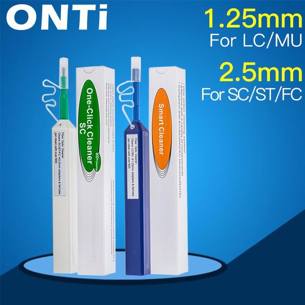 

onti 2pcs one-click cleaner optical fiber cleaner pen cleans 2.5mm sc fc st and 1.25mm lc mu connector over 800 times