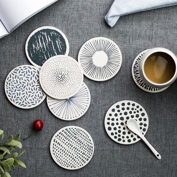 

cup diatomite water absorption mat heat resistant pot circular environmental protection mug holder round bowl pad