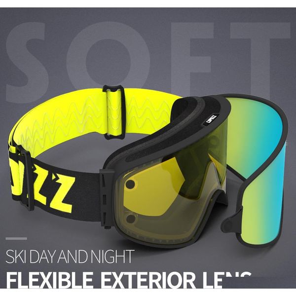 

copozz dual-use ski goggles with magnetic quick-change 2 in 1 lens anti-fog uv400 night skiing snowboard goggles for men & women