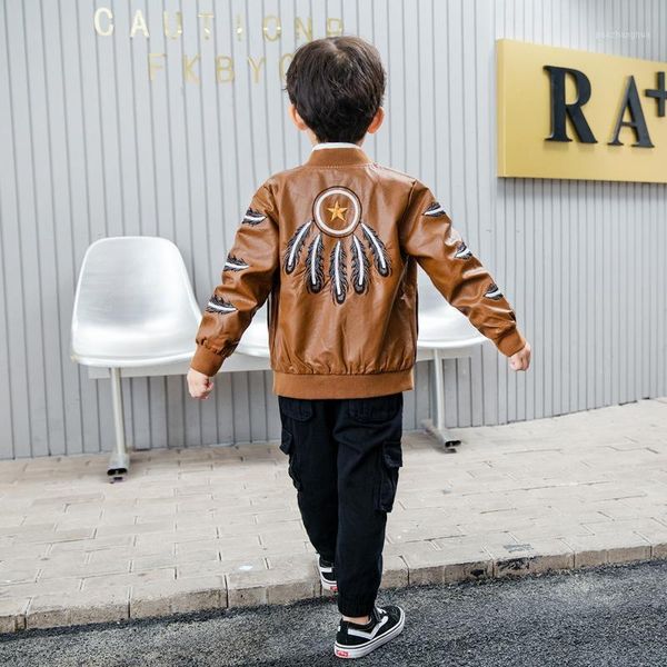 

jackets wlg boys clothes kids spring autumn black khaki printed coats baby casual all match jacket children clothes1, Blue;gray