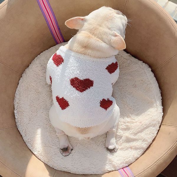 

мода red heart собак одежда teddy бульдог шнауцеры pet свитера открытый осень зима теплая одежда для собак