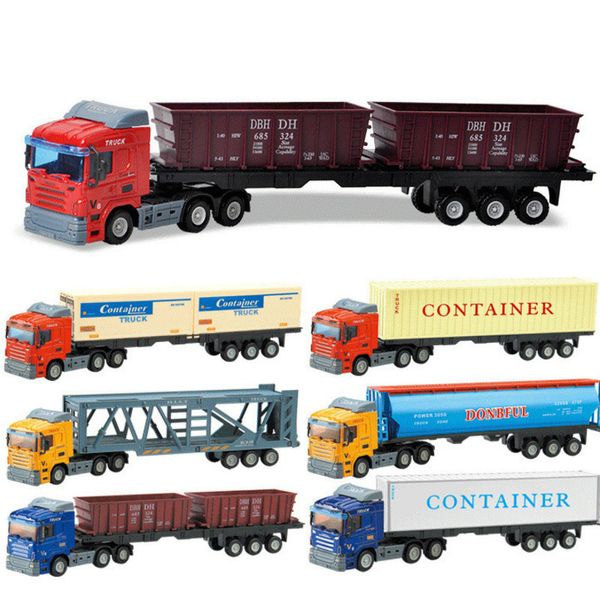 Liga Modelo de Metal Modelo Container Caminhão Diecast Modelo Educacional Brinquedos para Crianças Crianças Presente de Aniversário de Natal para Meninos Veículo LJ200930