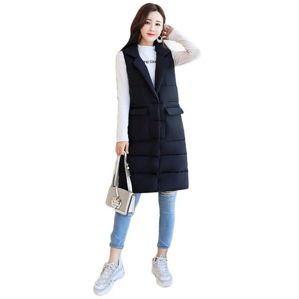 

women's vests vest women black yellow plus size sleeveless down cotton coat 2021 autumn winter korean slim red jacket feminina ld1493, Black;white