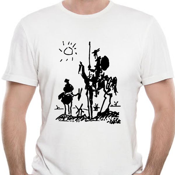 

funny picasso art painting don quixote knight round neck short sleeve tees summer clothes 9510d sport hooded sweatshirt hoodie t shirt