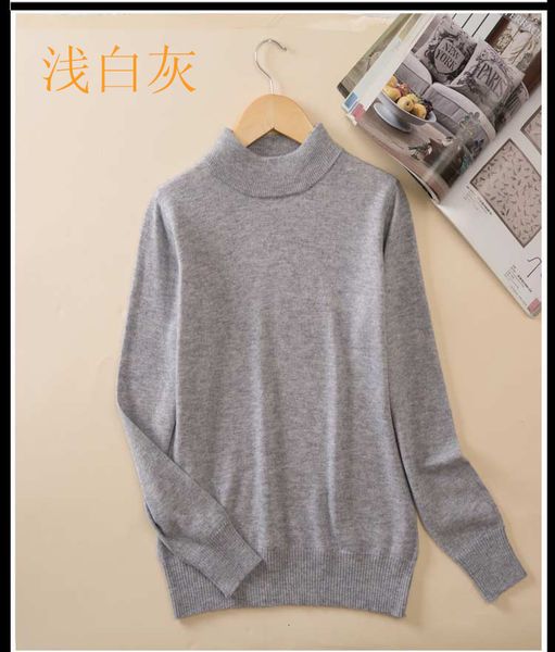 

2021 fashion cashmere mixed women's knitted sweater autumn winter turtlenecks female pullovers long x5dm, White;black