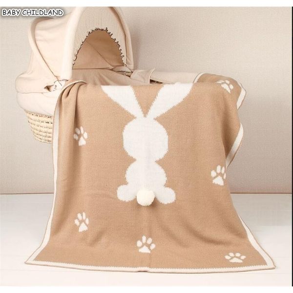 

knitted baby blanket newborn baby swaddle wrap blankets super soft bunny rabbit kids toddler bebe bed stroller throw blankets lj201208