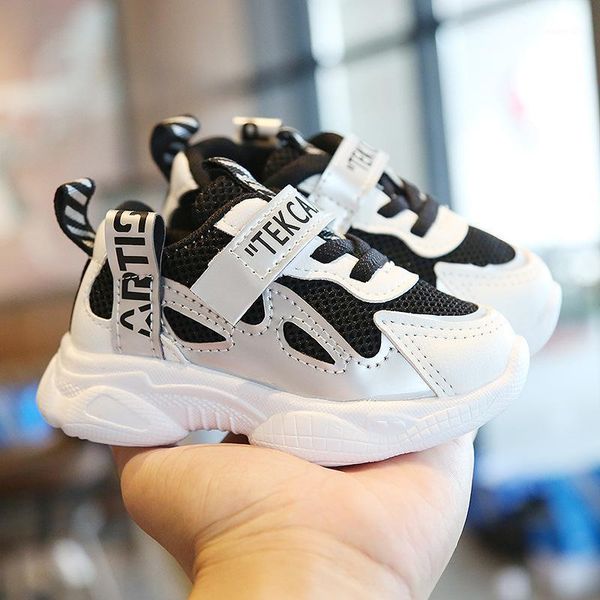 

athletic & outdoor autumn kids sport shoes for girls sneakers baby breathable mesh children light toddler boy1, Black