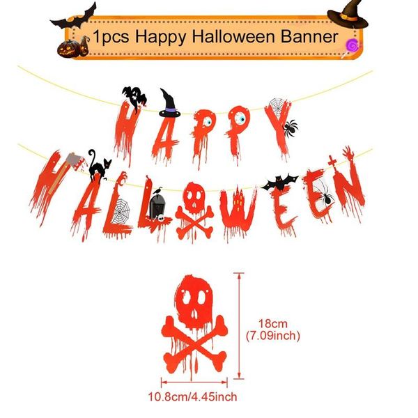

halloween party decor halloween props pumpkin skull balloons scary party banner halloween decorations for home horror supplies jllnom