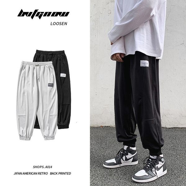 

2021 men's spring and winter's new thin hare leggy pants male clothes 6j7n, Black