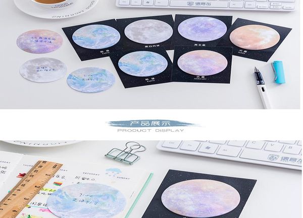 

6шт лот смазливая kawaii бумага sticky memo pad креативный space planet примечание для детей подарочные корейский канцелярские бесплатная до