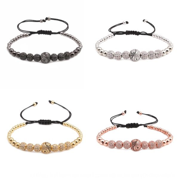 

ornament copper inlaid with zirconyin and yang bagua beads woven ornament copper inlaid with zirconyin bracelet and yang bagua beads woven b, Golden;silver