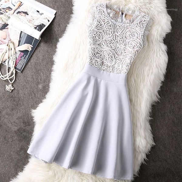 

vestidos lace dress elegant women short prom office slim party dresses summer 2020 casual beach dress1, White;black