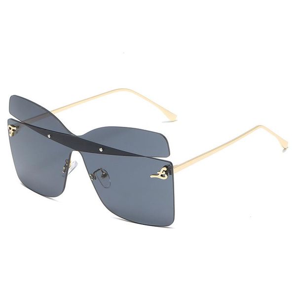 

brand sunglasses women 2020 fashion rimless sun glasses for women vintage lady luxury oversized sunglasses female shades oculos, White;black