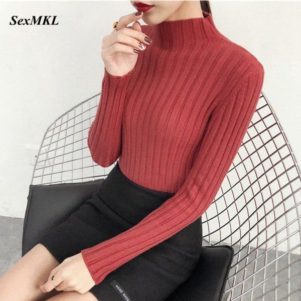 

women's sweaters turtleneck winter sweater women 2021 casual long sleeve knitted pullover korean style slim white knitwear pull femme, White;black