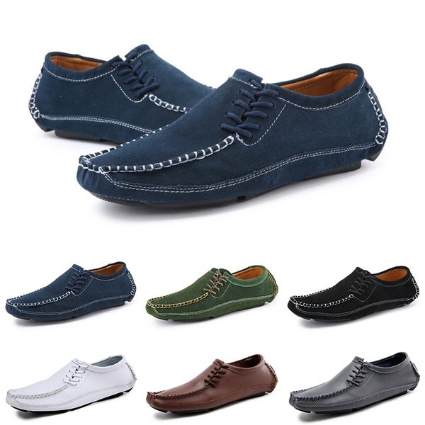 

wholesale non-brand men soft lazy peas shoes white black gray brown fashion outdoor pedal leather handmade casual sneakers 38-45