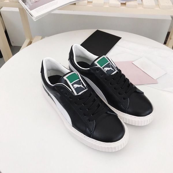 

нового маленьких белых мужской обувь обуви женских пары доски стрит башмака кружево вверх плоские нижняя низка топ случайные кожаных ботинок, Black