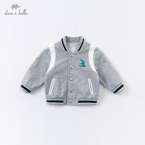 

dbw15101 dave bella autumn baby boys handsome cartoon letter button pockets coat children fashion infant toddler outerwear, Blue;gray
