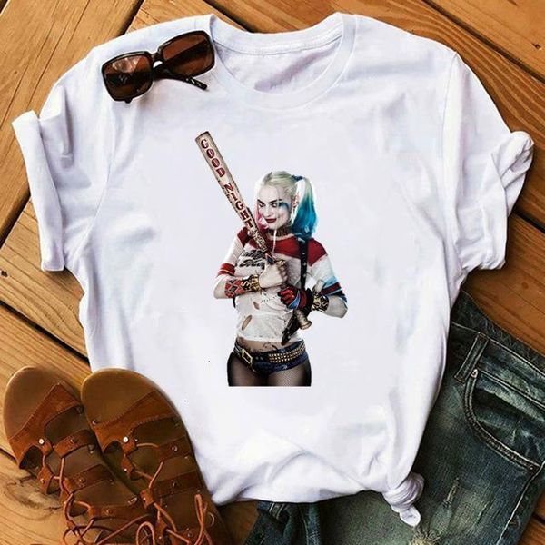 

новые женщины смешные футболка мультфильм печать женщина топы tee harajuku футболки с коротким рукавом женщина tee рубашки белые топы, White