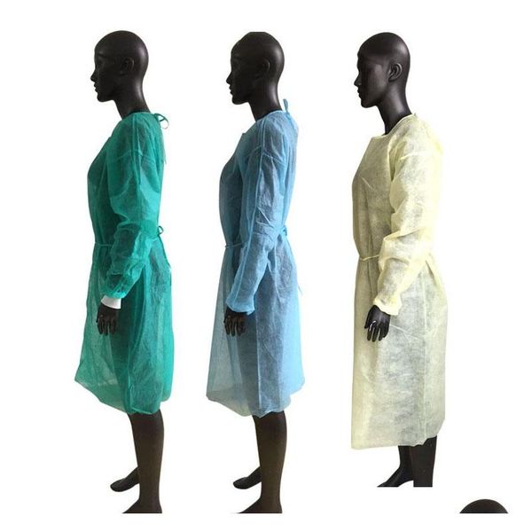 

non-woven protective clothing disposable isolation gowns clothing suits outdoor anti dust raincoats household qylbze garden2010