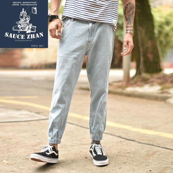 

saucezhan men's jeans denim jeans men's casual ripped for men skinny men distressed slim fit1, Blue