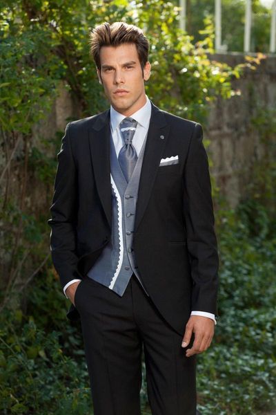 

2020 slim fit customized black wedding ceremony mens suit groom tuxedos bridegroom and groomsman suit jacket+pants+tie+vest1, White;black