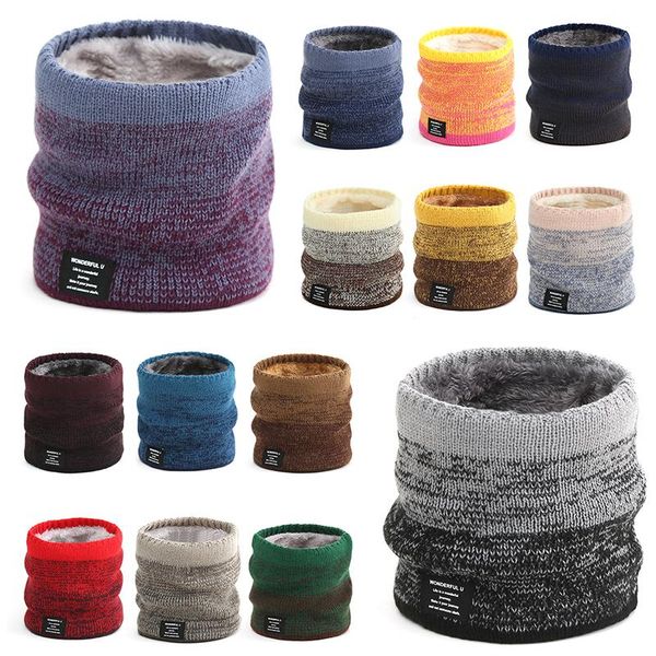 

scarves women knitted scarf fashion cashmer-like lady winter snood warm wool fur thick men neck scarfs ring 2021, Blue;gray