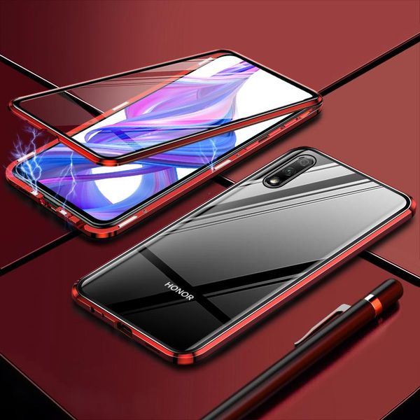 

luxury 2nd magnetic case for huawei honor 9x 9xpro front back double sided tempered glass 360 phone cover honor9x pro h jllroi